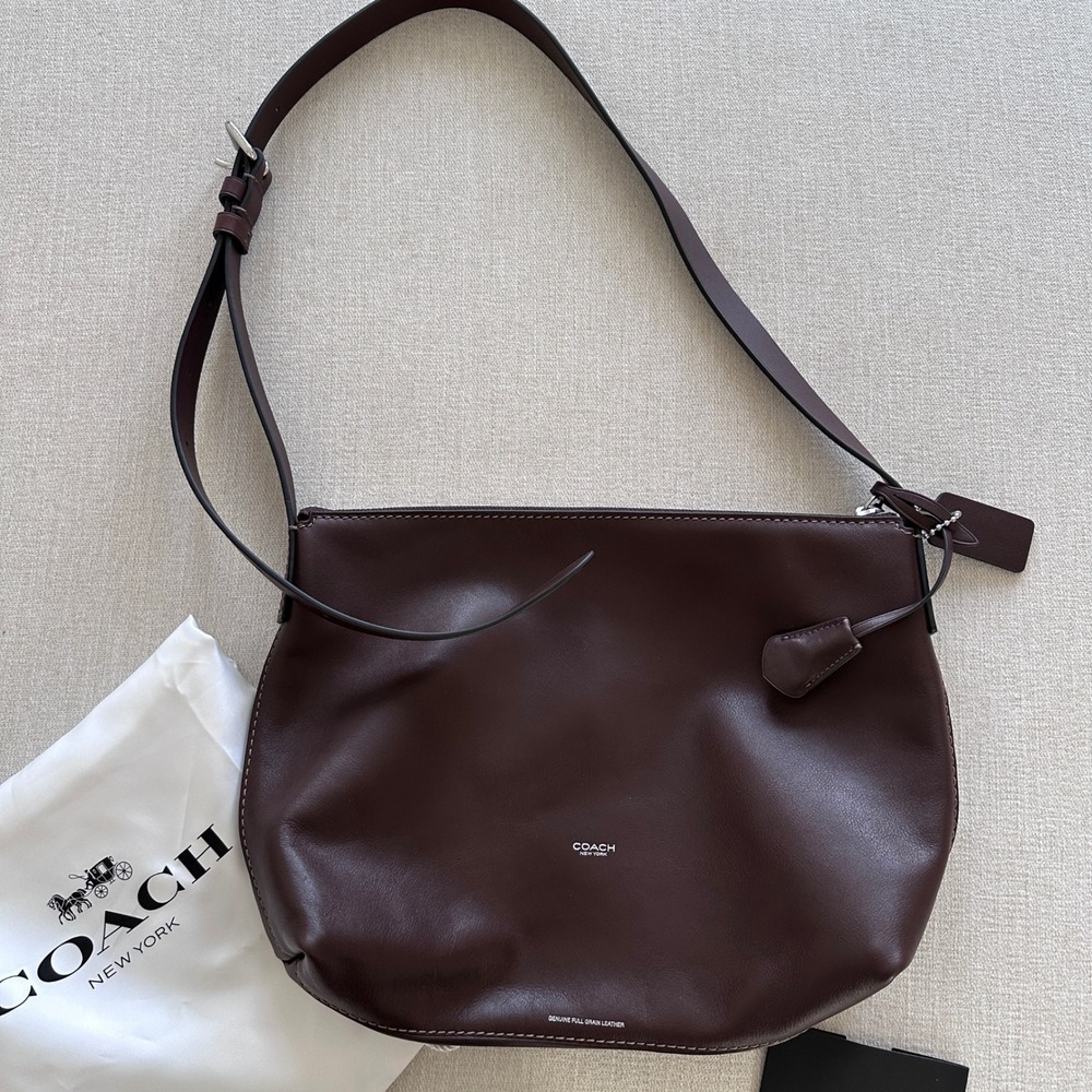 NWT Coach New York Brown Leather Shoulder Bag Genuine Full Grain Leather - Picture 3 of 12